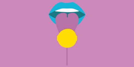 Icon of a tongue licking a lollipop