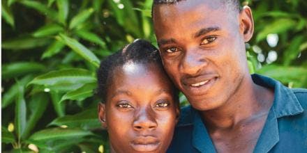 Portrait of a Young African Couple from a Village