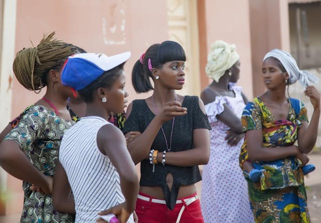 Unidentified stylish African girls at a public gathering