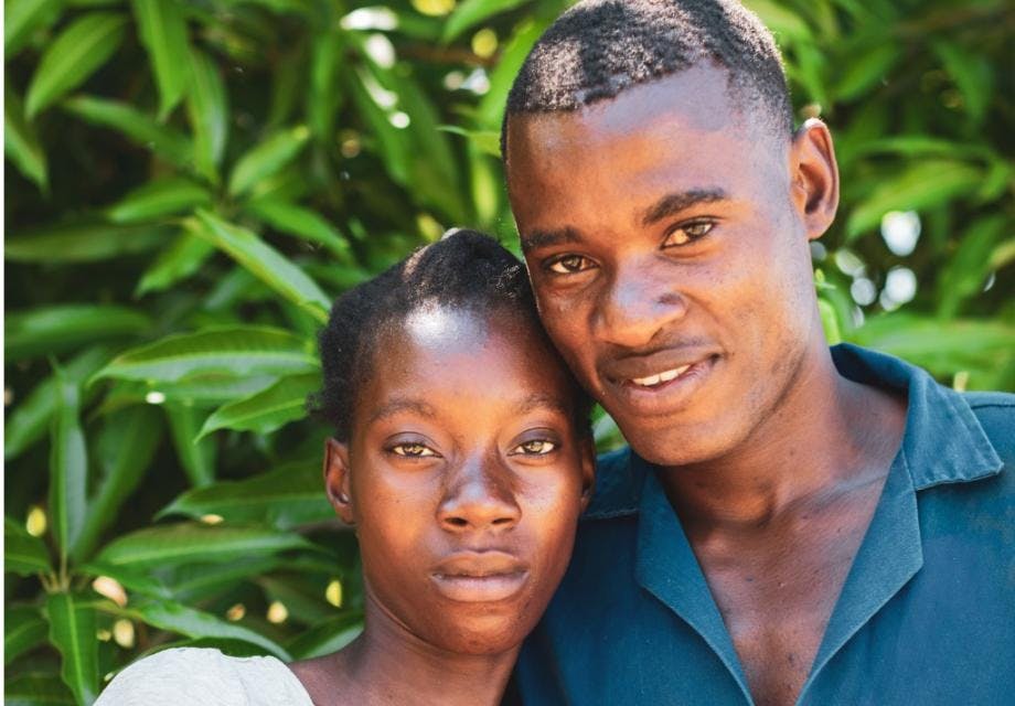 Portrait of a Young African Couple from a Village